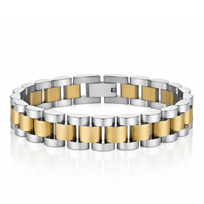 Vega Silver and Gold Band Bracelet