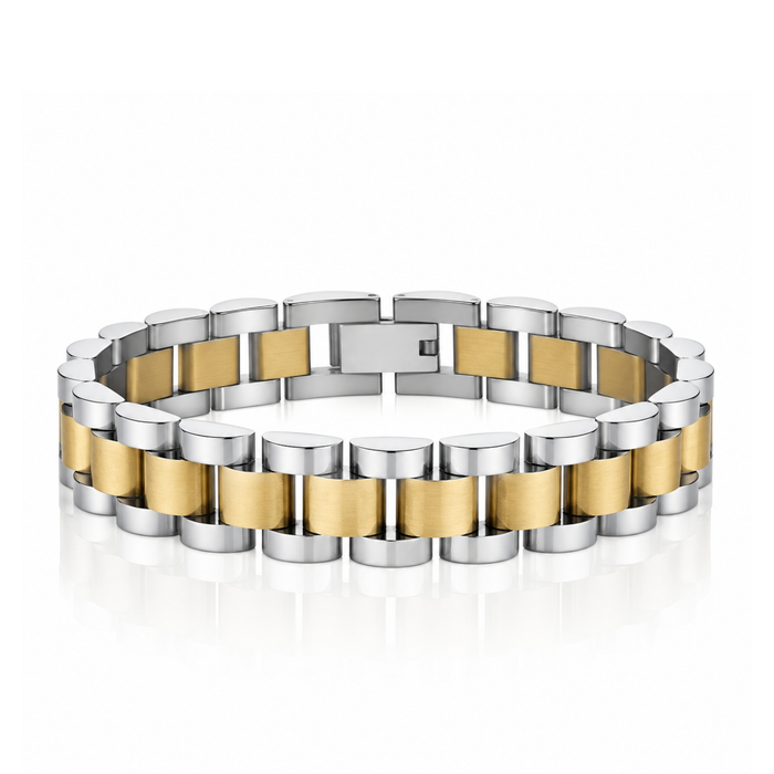Vega Silver and Gold Band Bracelet