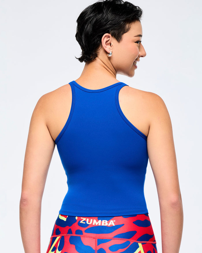 Surfs Up Blue # Victory Cami Tank With Shelf Bra