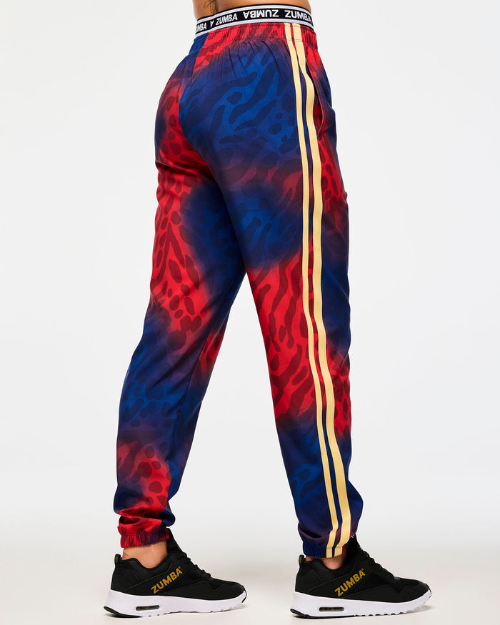 Red/Blue # Victory Double Waisted Slouch Woven Pants