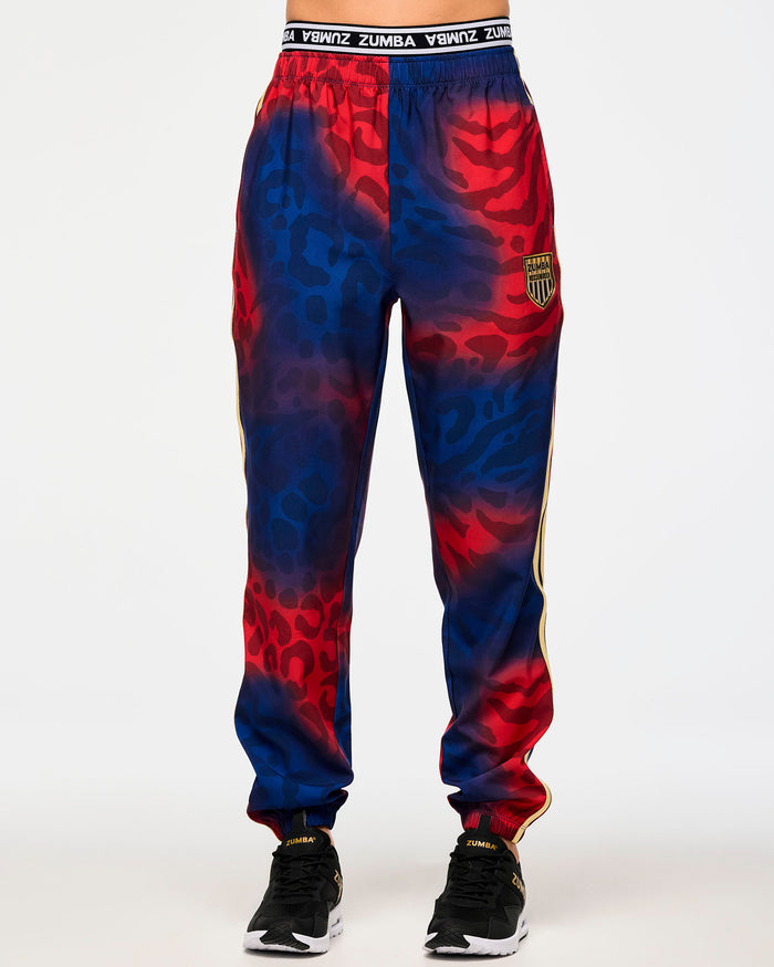 Red/Blue # Victory Double Waisted Slouch Woven Pants