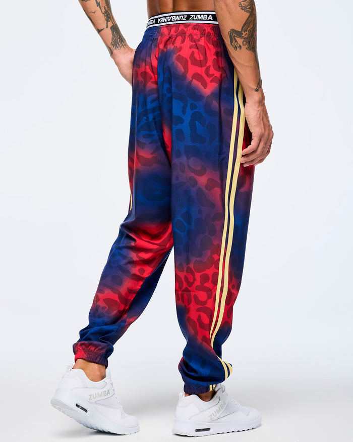 Red/Blue # Victory Double Waisted Slouch Woven Pants