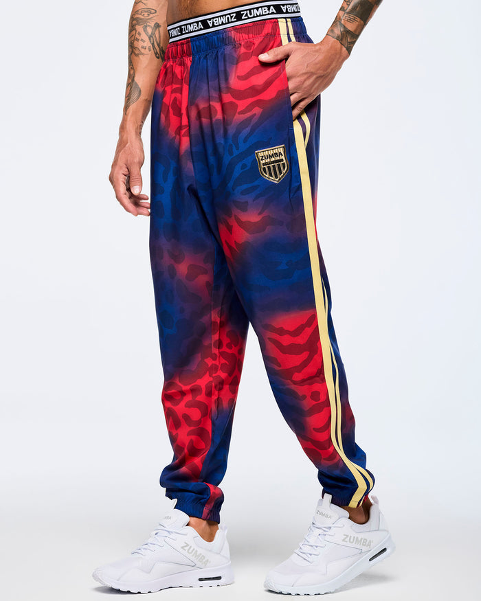 Red/Blue # Victory Double Waisted Slouch Woven Pants