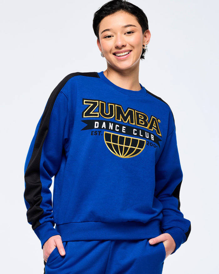 Surfs Up Blue # Victory Long Sleeve Pullover Sweatshirt