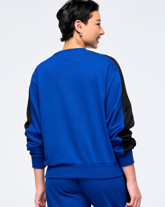 Surfs Up Blue # Victory Long Sleeve Pullover Sweatshirt