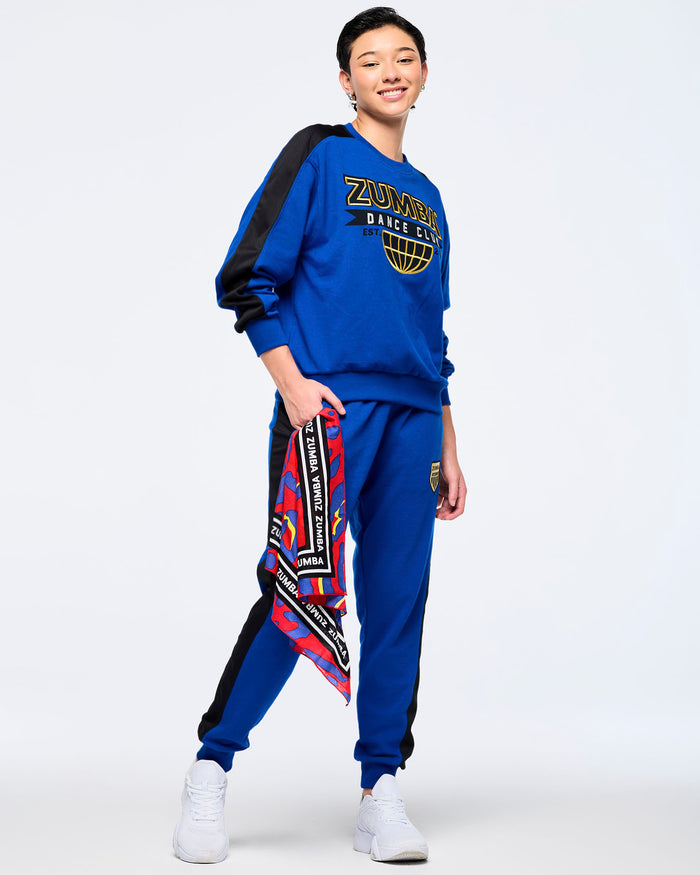 Surfs Up Blue # Victory Long Sleeve Pullover Sweatshirt