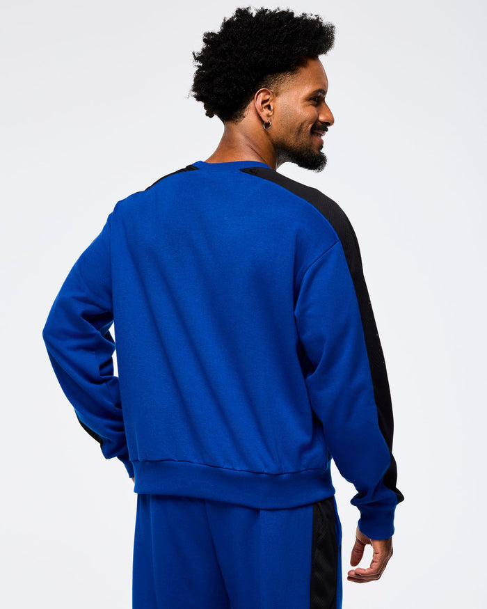 Surfs Up Blue # Victory Long Sleeve Pullover Sweatshirt