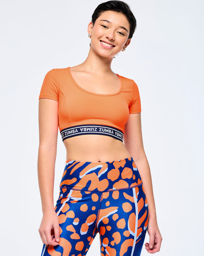 Orange You Hot # Victory Scoop Neck Crop Top
