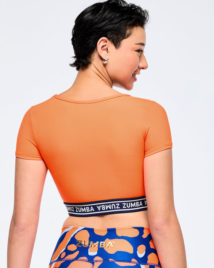 Orange You Hot # Victory Scoop Neck Crop Top