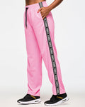 Pink-A-Boo # Victory Straight Leg Track Pants With Side Trim