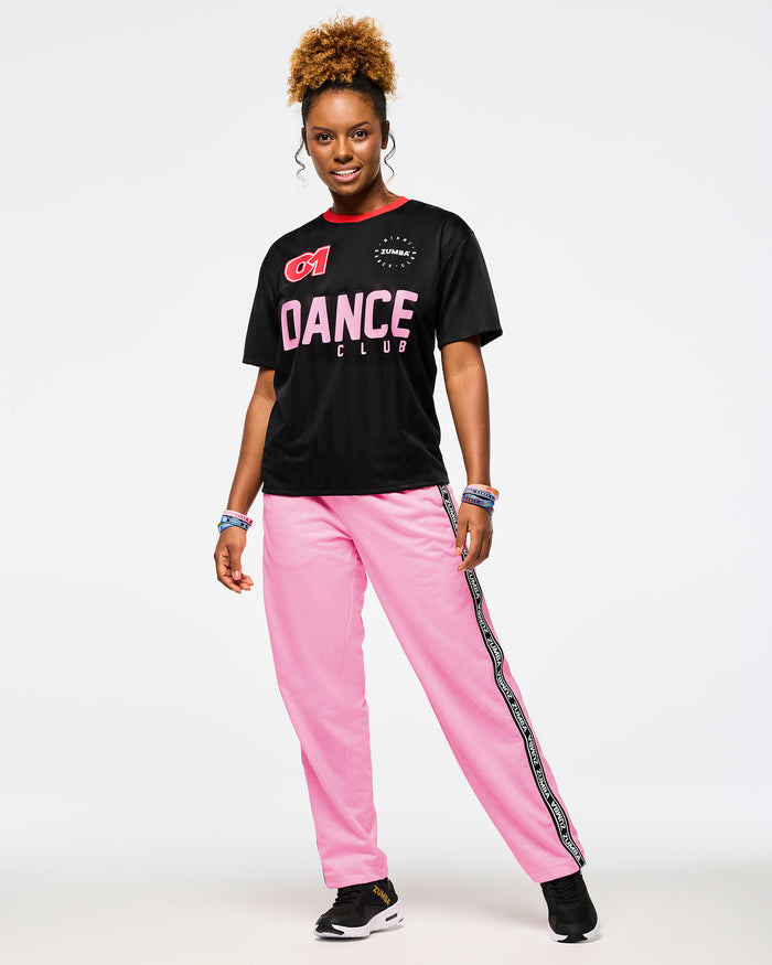 Pink-A-Boo # Victory Straight Leg Track Pants With Side Trim
