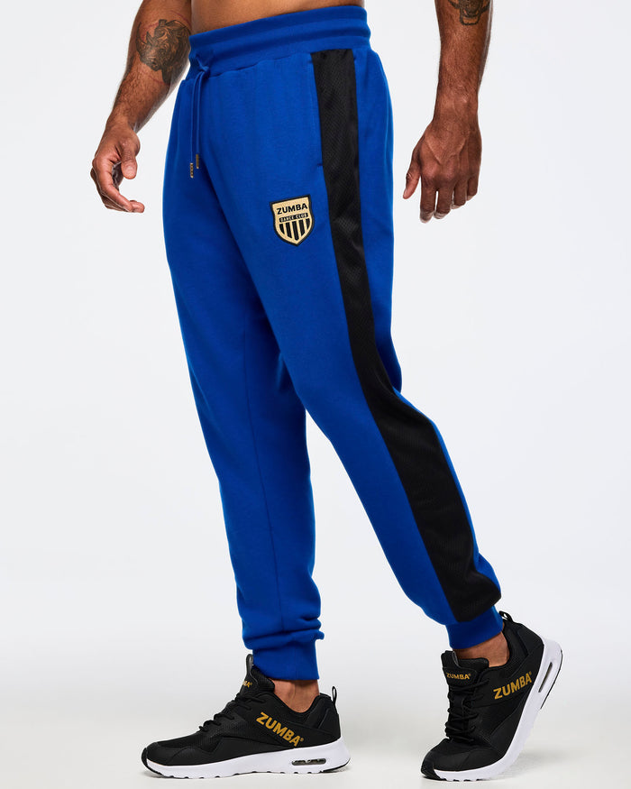 Surfs Up Blue # Victory Sweatpants With Mesh Side Inserts