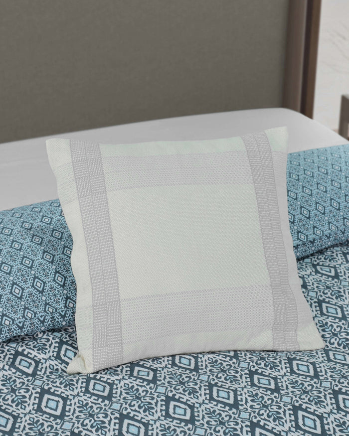 The detail view of the Southern Tide Villa Square Decorative Pillow by Southern Tide - Ivory