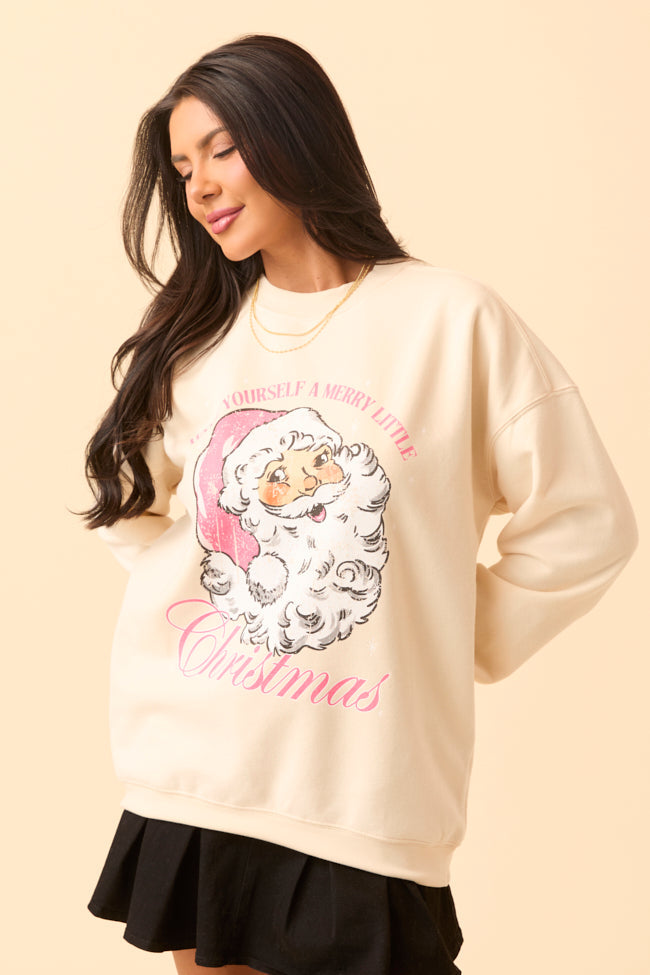 Vintage Santa Cream Graphic Sweatshirt