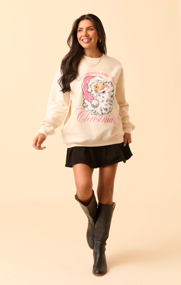 Vintage Santa Cream Graphic Sweatshirt
