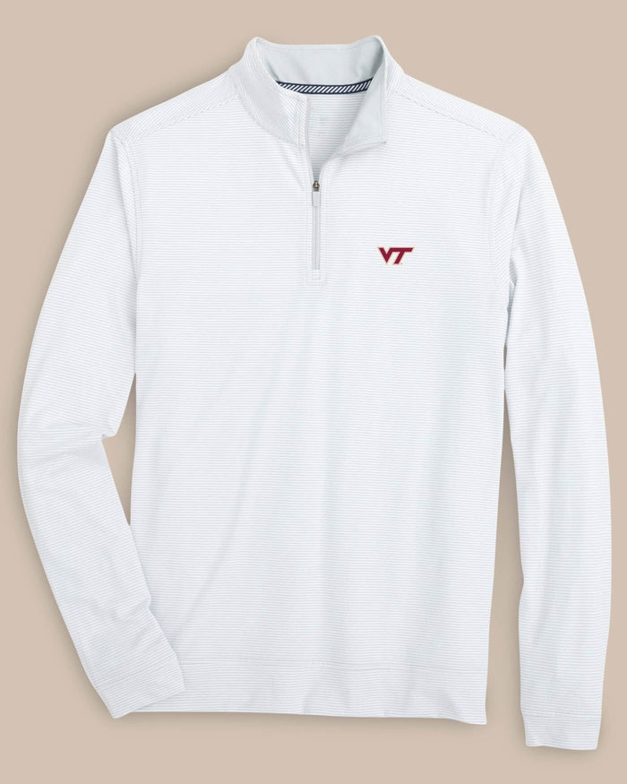 Virginia Tech Hokies Cruiser Micro-Stripe Heather Quarter Zip C_Outerwear Southern Tide