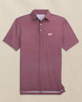 The front view of the Southern Tide Virginia Tech Hokies Driver Dunes Edge Plaid Polo by Southern Tide - Chianti