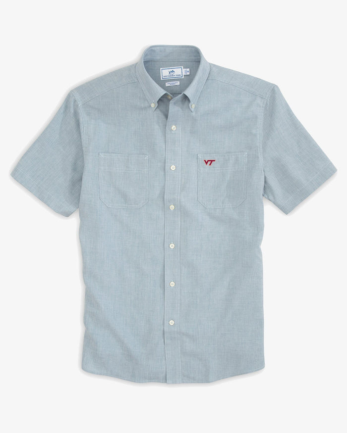 Virginia Tech Hokies Short Sleeve Button Down Dock Shirt