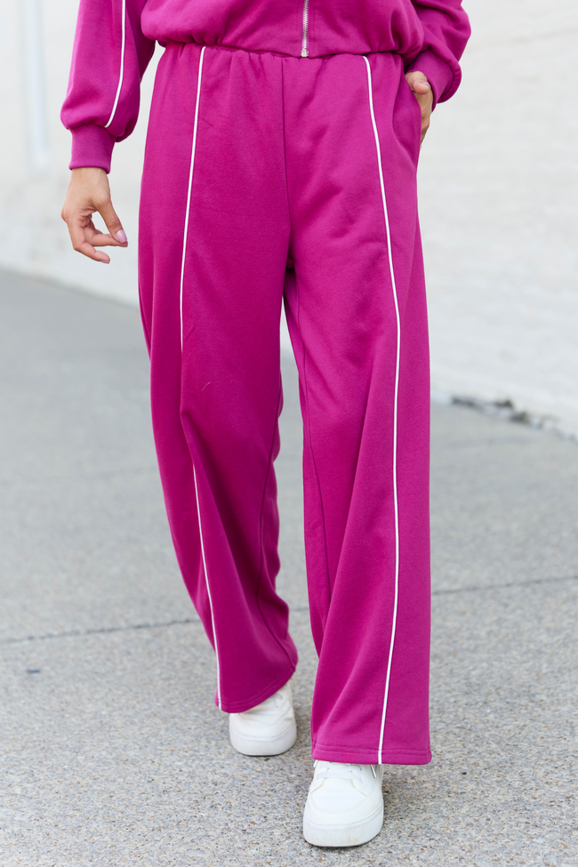Walk It Out Magenta Woven Track Pant