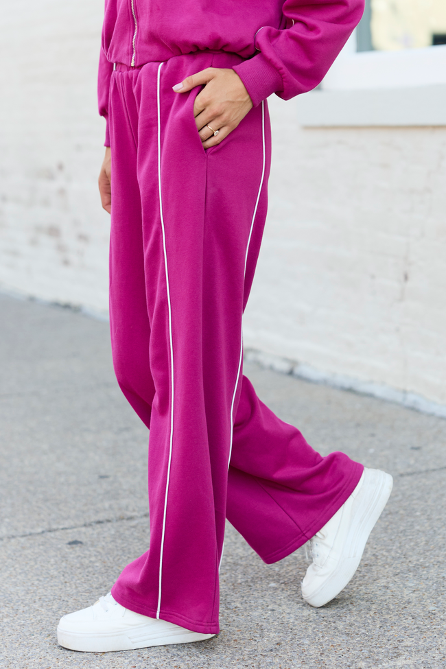 Walk It Out Magenta Woven Track Pant