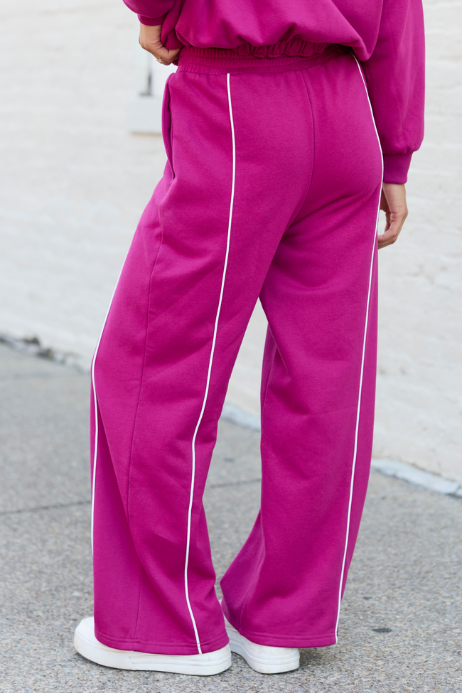 Walk It Out Magenta Woven Track Pant