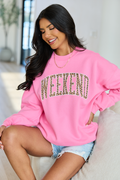 Weekend Leopard Pink Graphic Sweatshirt