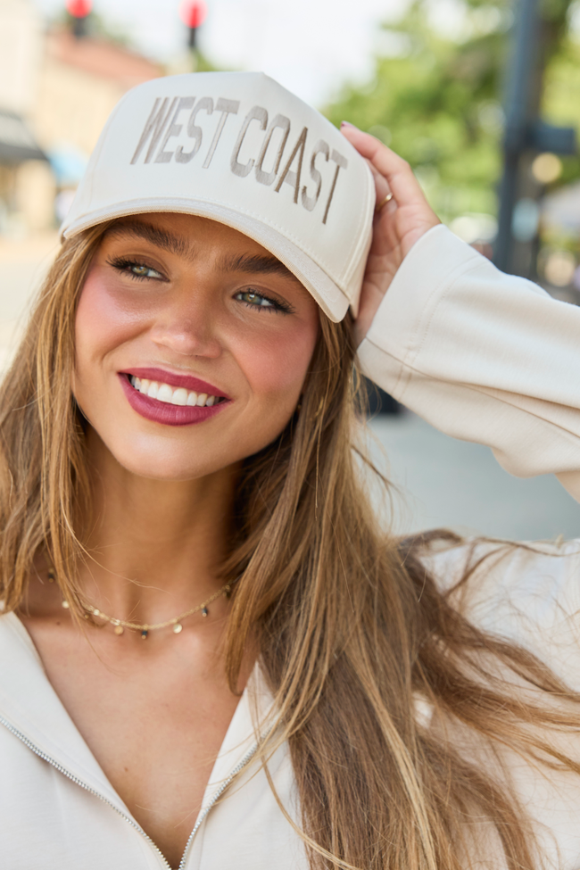 West Coast Natural/Khaki Embroidered Trucker Hat