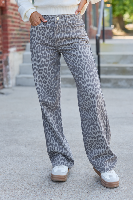 Wild About You Leopard Wide Leg Jeans