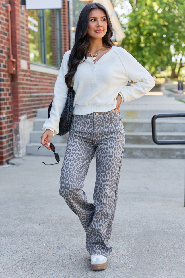 Wild About You Leopard Wide Leg Jeans