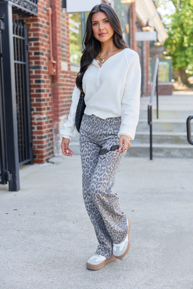 Wild About You Leopard Wide Leg Jeans