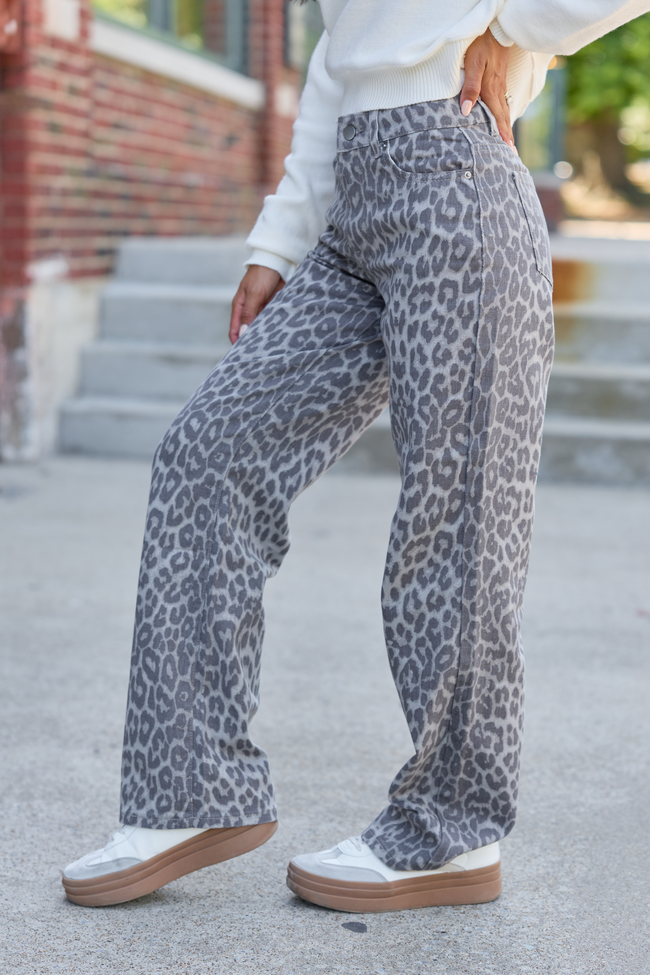Wild About You Leopard Wide Leg Jeans