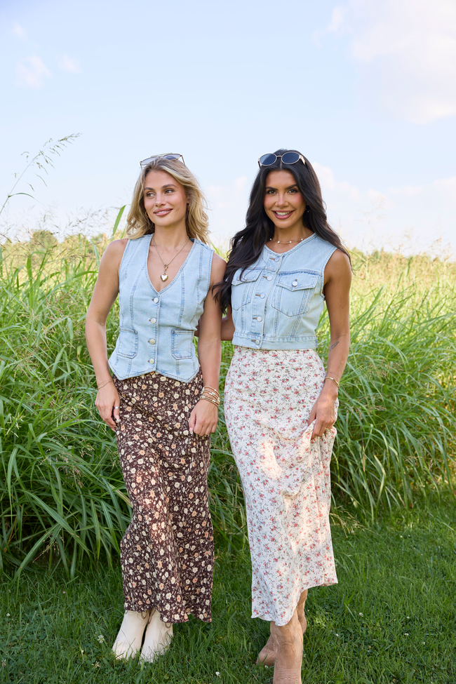 Wild Intentions Brown Floral Maxi Skirt