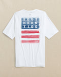 The back view of the Southern Tide Wooden Flag brrr°®-illiant Short Sleeve Performance T-Shirt by Southern Tide - Classic White