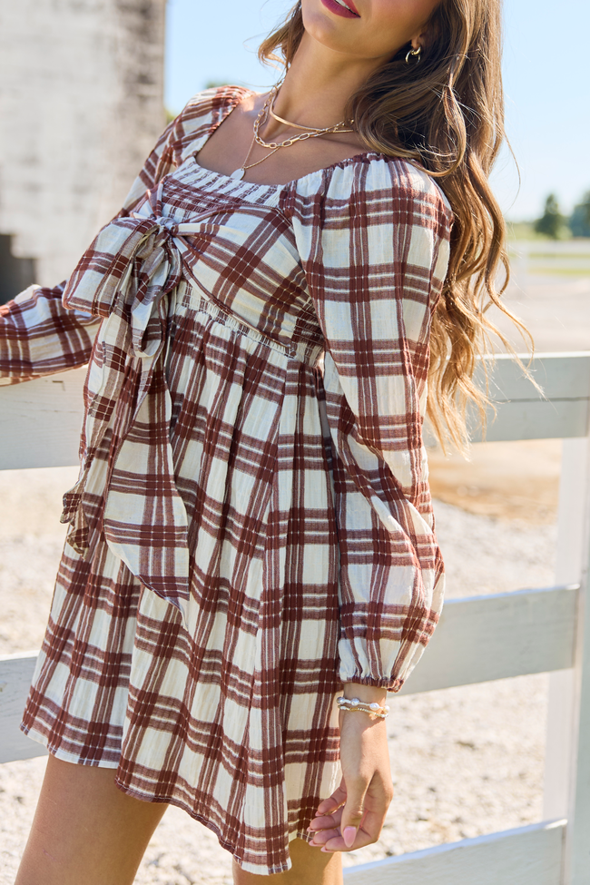Wrapped In Charm Plaid Mini Dress
