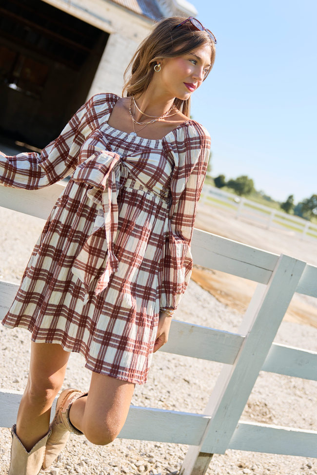 Wrapped In Charm Plaid Mini Dress