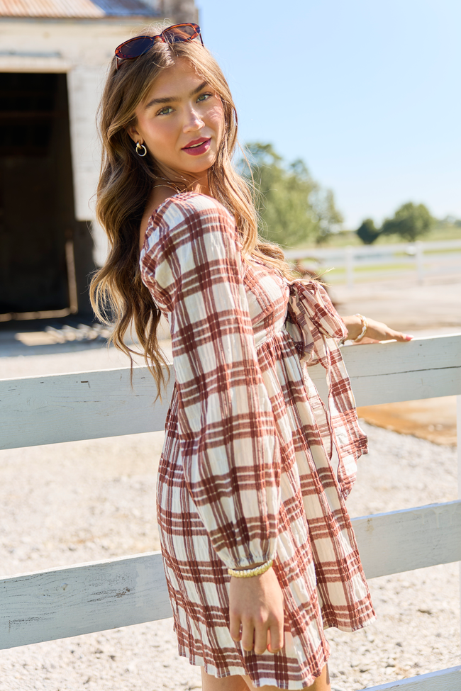 Wrapped In Charm Plaid Mini Dress