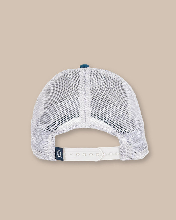 The back view of the Southern Tide Yuletide Classic Trucker Hat by Southern Tide - Georgian Bay Green