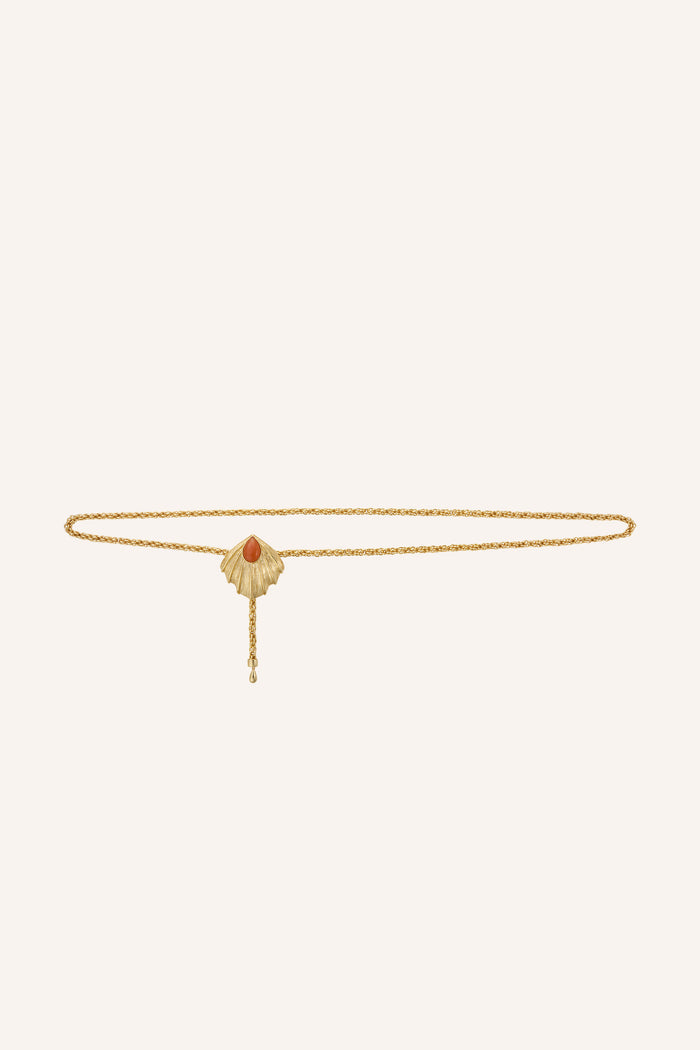 Zahana Chain Belt in Orange Aventurine