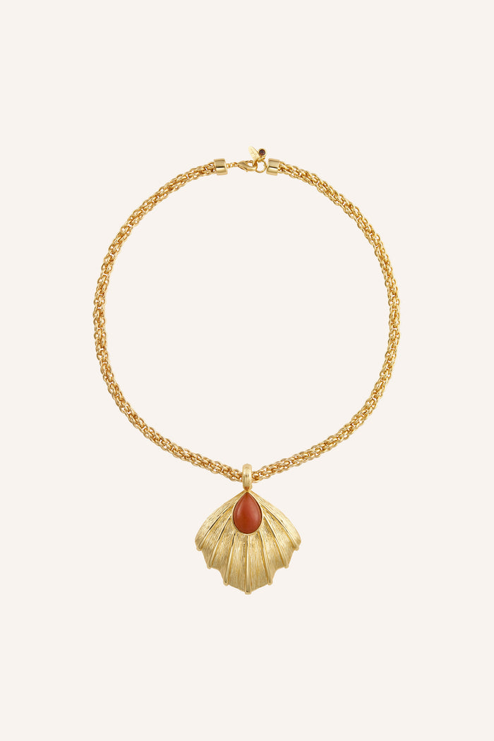 Zahana Necklace in Orange Aventurine