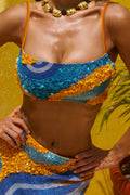 Zahira Hand Beaded Top in Sequinda