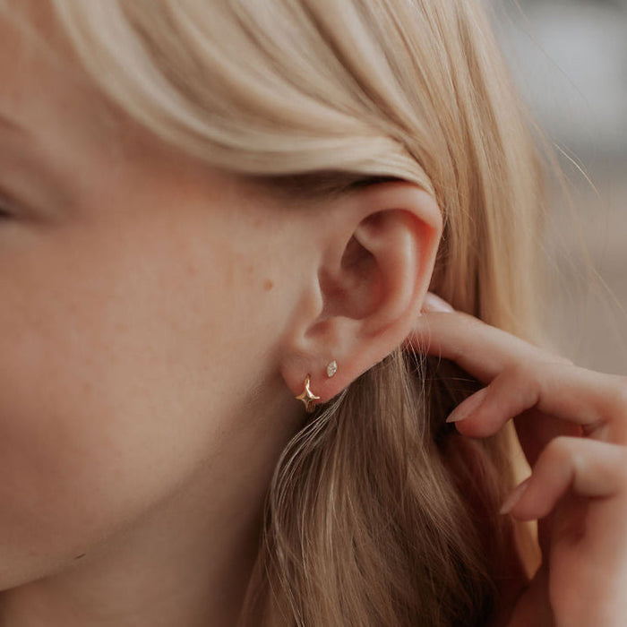 Zoe Marquise Diamond Flat Back Stud Earrings