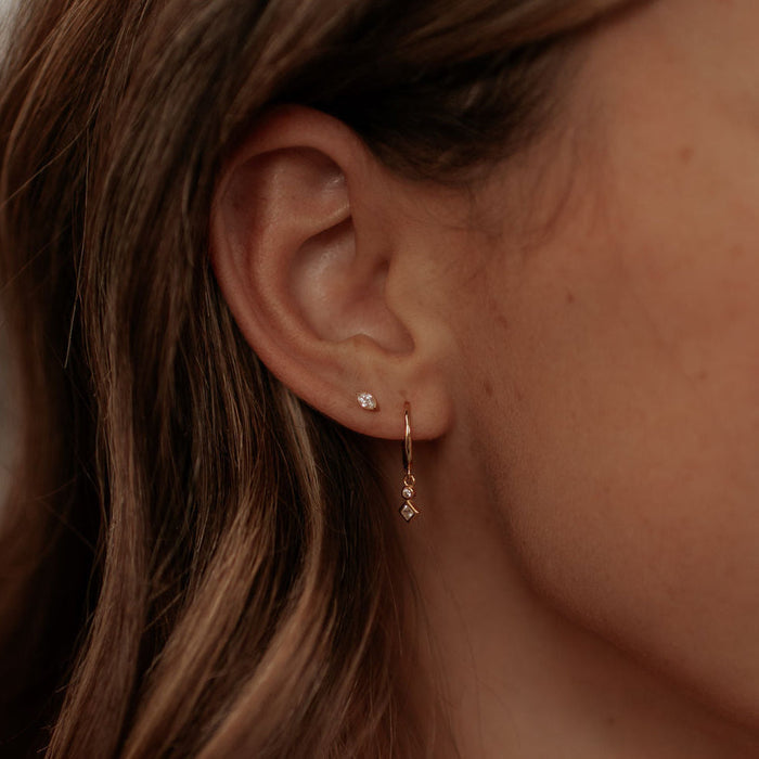 Zoe Marquise Diamond Flat Back Stud Earrings