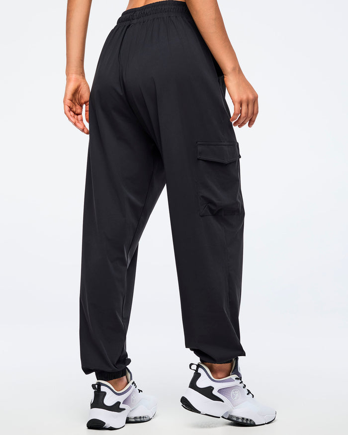 Bold Black # Zumba Basic Baggy Cargo Pants