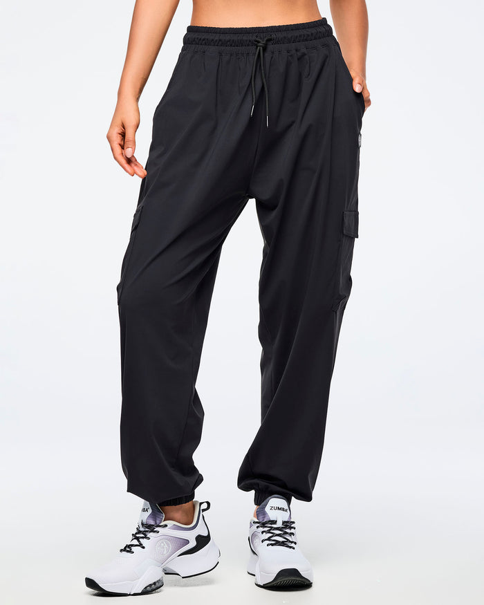 Bold Black # Zumba Basic Baggy Cargo Pants