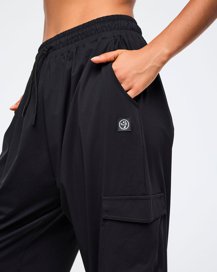 Bold Black # Zumba Basic Baggy Cargo Pants