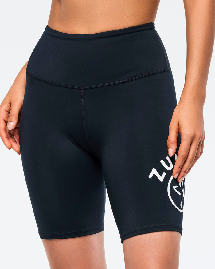 Bold Black # Zumba Basic High Waisted Biker Shorts