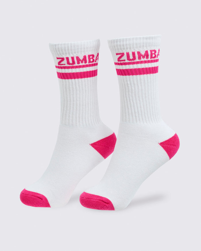 Wear It Out White # Zumba Core Plush High Socks