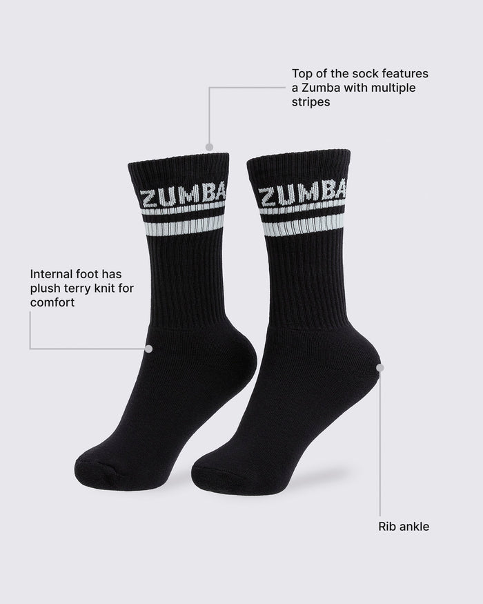Bold Black # Zumba Core Plush High Socks