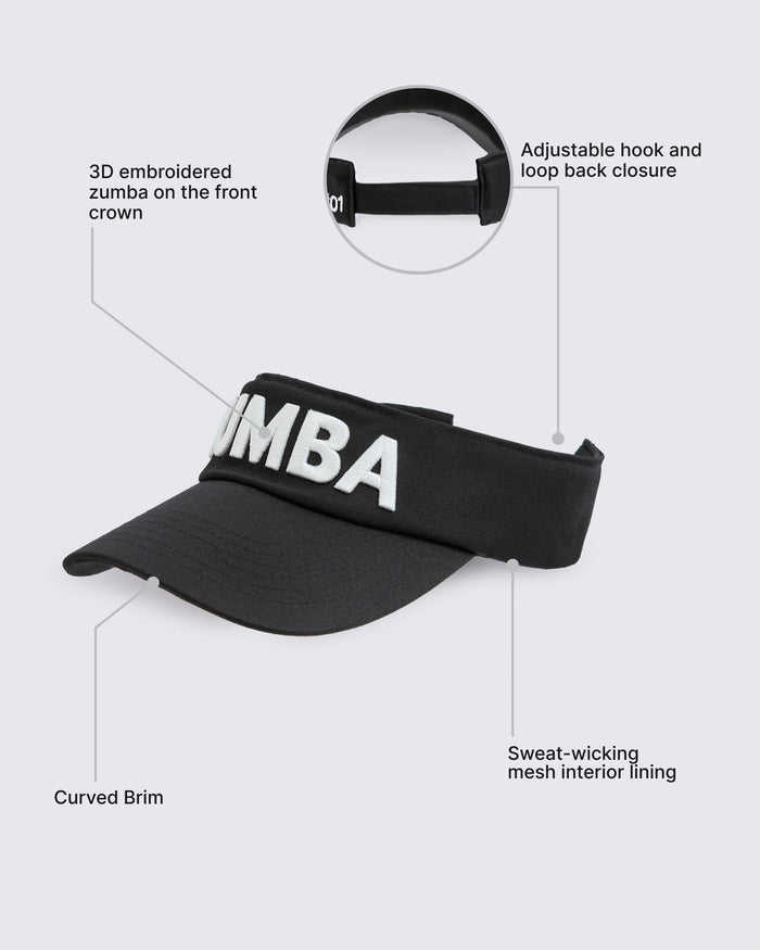Bold Black # Zumba Core Visor