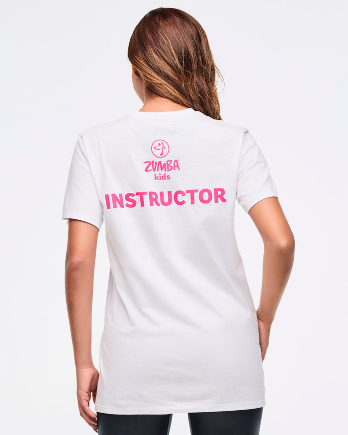 Wear It Out White # Zumba Kids Instructor Tee - White